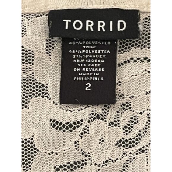 Torrid PLUS Size 2X Back Lace & Skulls Roses Racerback Goth Punk Tank Shirt Tee - Picture 5 of 6